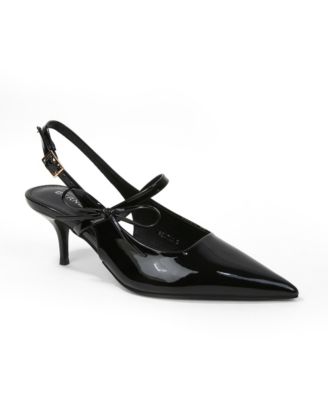 Women's Hestia Patent Slingback Pumps with Bow Detail