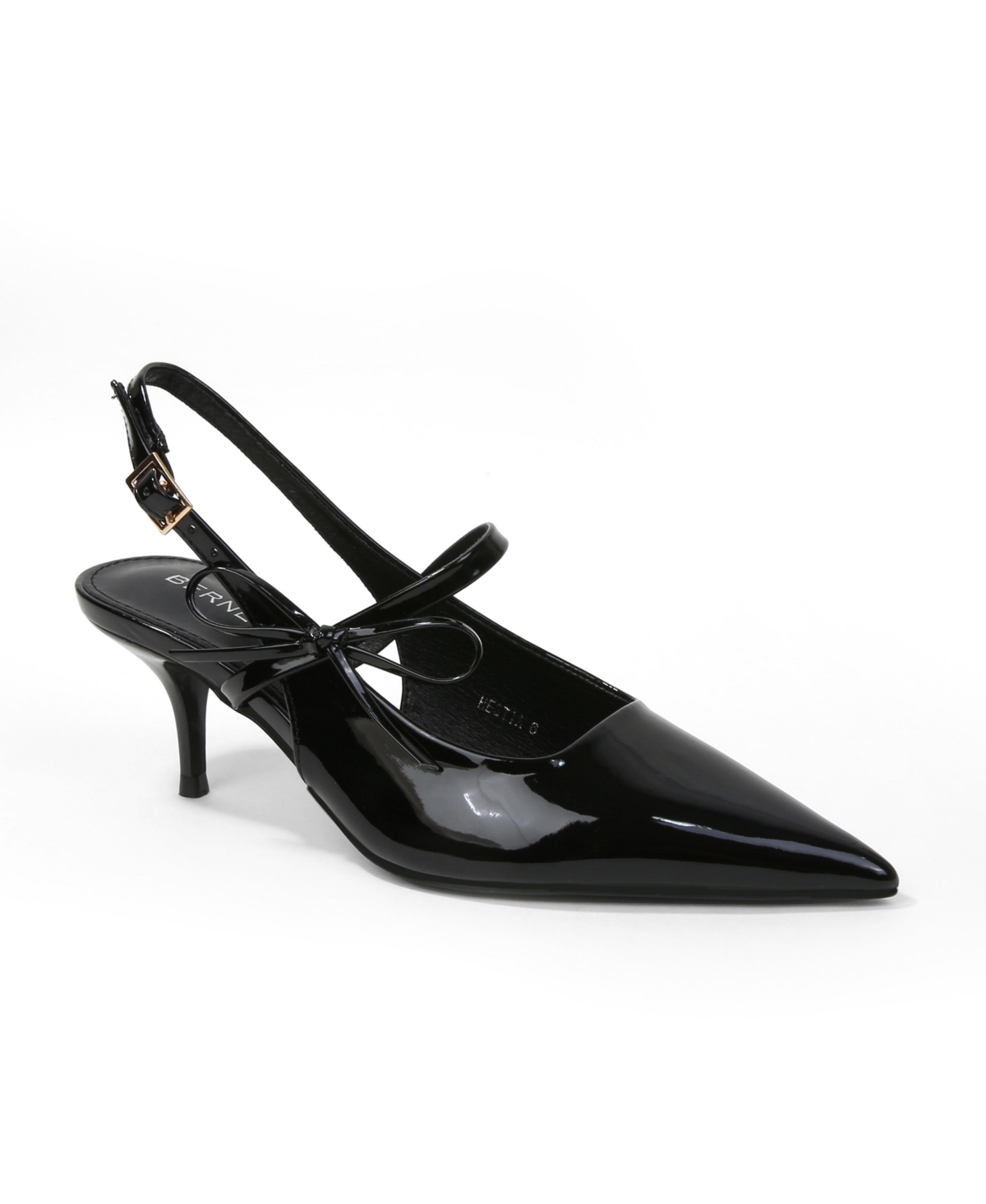 Berness Women's Hestia Patent Slingback Pumps with Bow Detail - Black