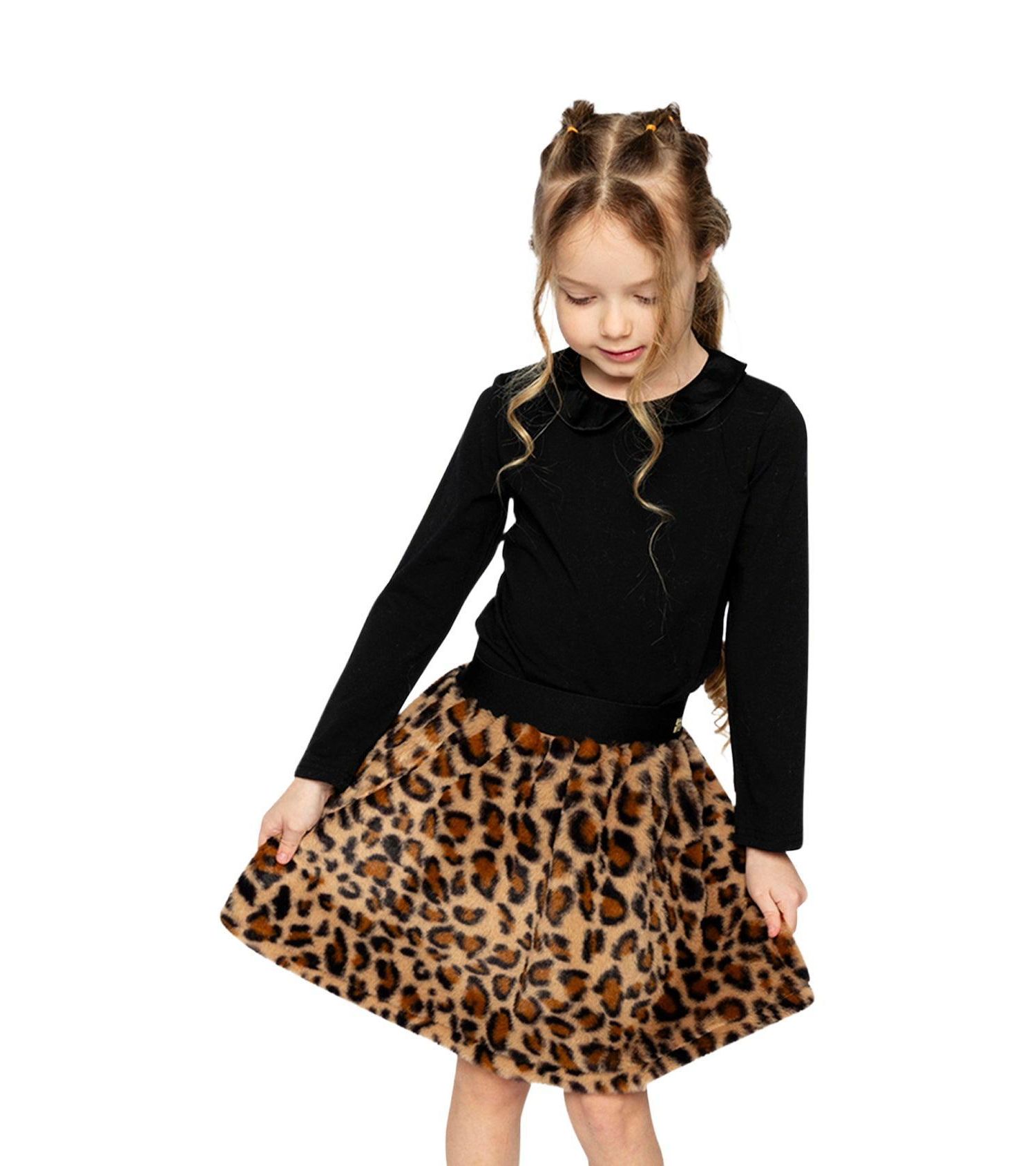 Toddler Girl( 2 to 5 ) Faux Fur Skirt Leopard Print