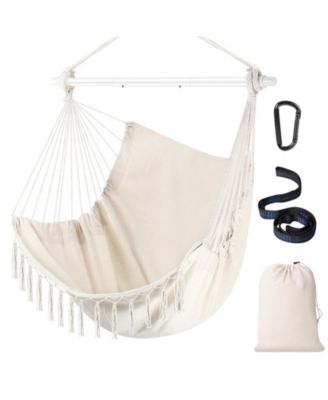 Heavy Duty 500 Lbs Hammock Chair with Steel Spreader Bar Adjustable Straps Indoor Outdoor Swing