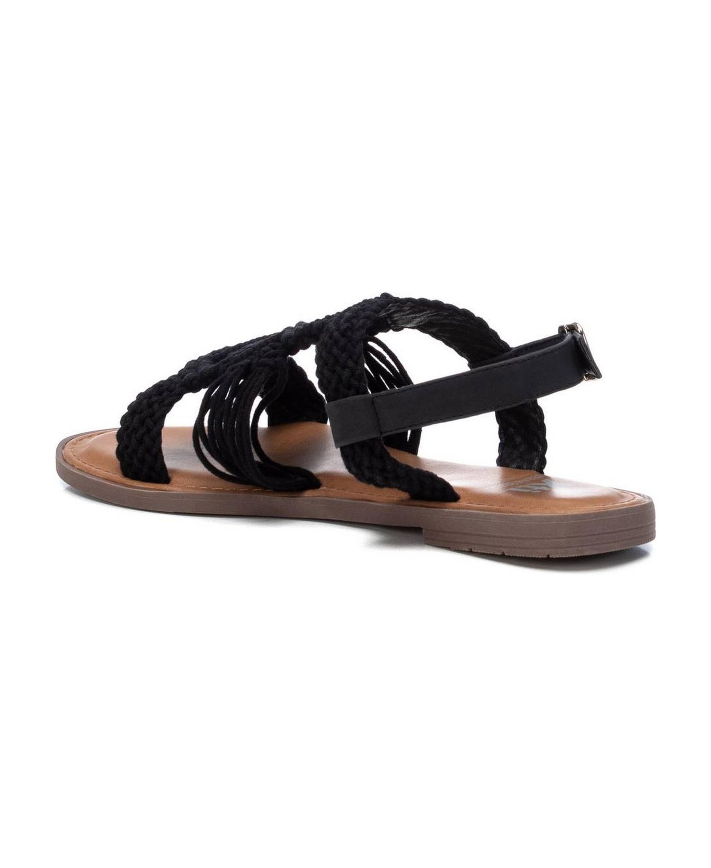 Женские сандалии XTI Braided Strap Flat Sandals By Black — фото 8