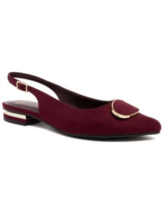 Women's Quator Pointed Toe Slingback Flats