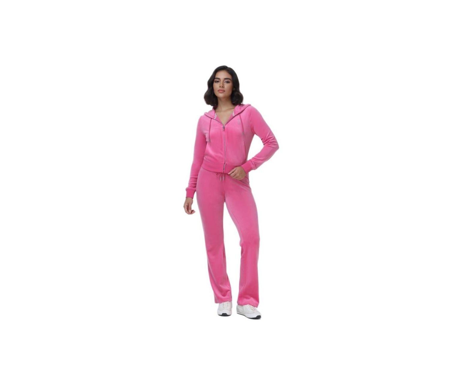 Women's Luxe Velour Juicy Hoodie With Double Bling