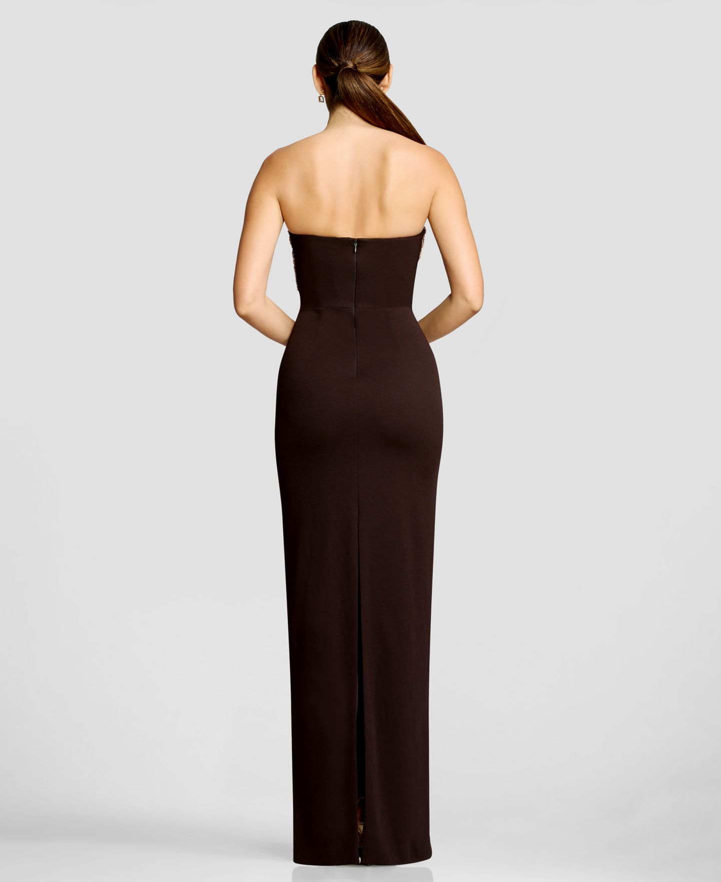 Женское платье Dress the Population Strapless Rosette-Knot-Draped-Overlay, цвет: Мокко разноцветный — фото 5