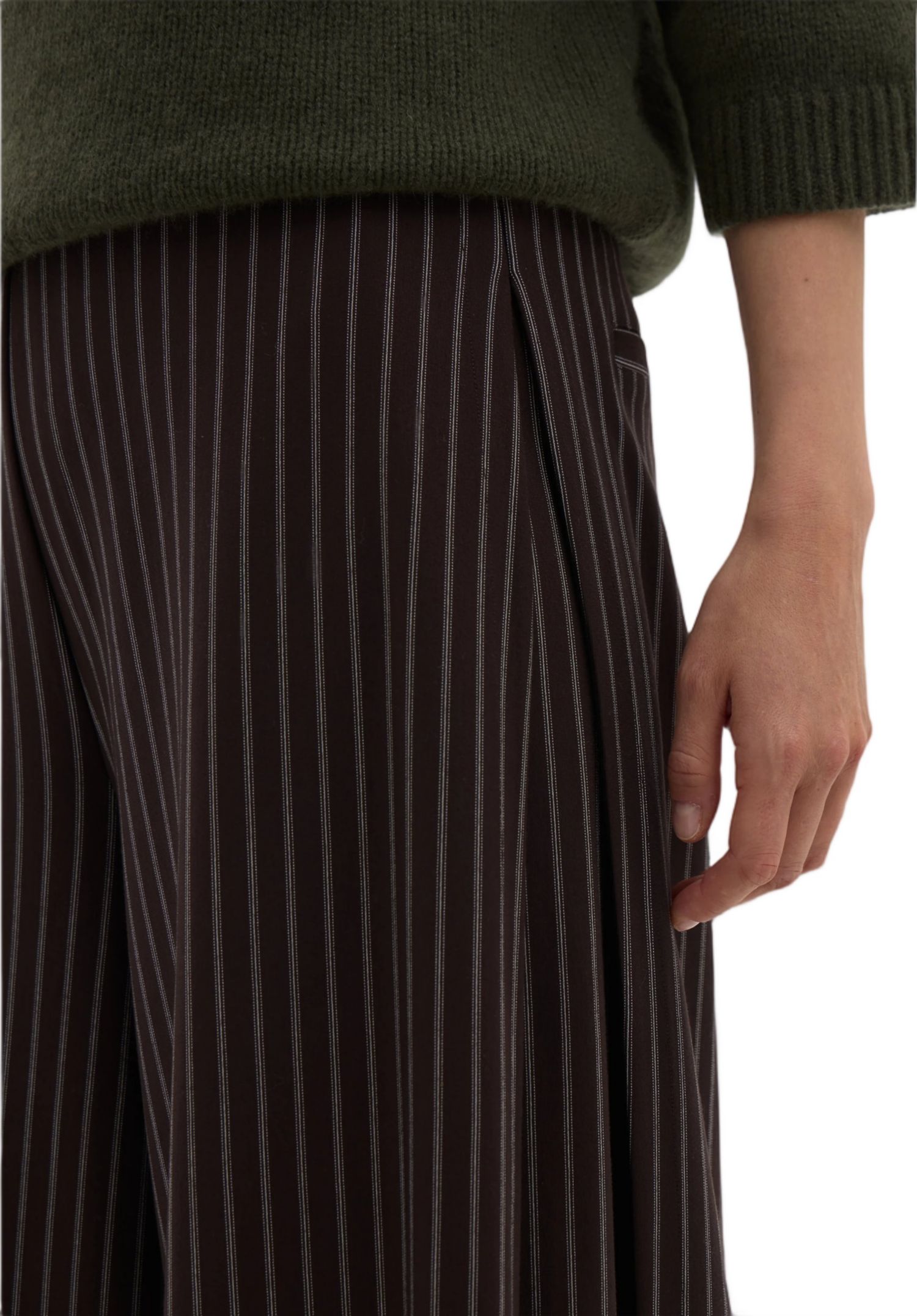 Women's Revyn Pinstripe Wide-Leg Pull-On Trousers