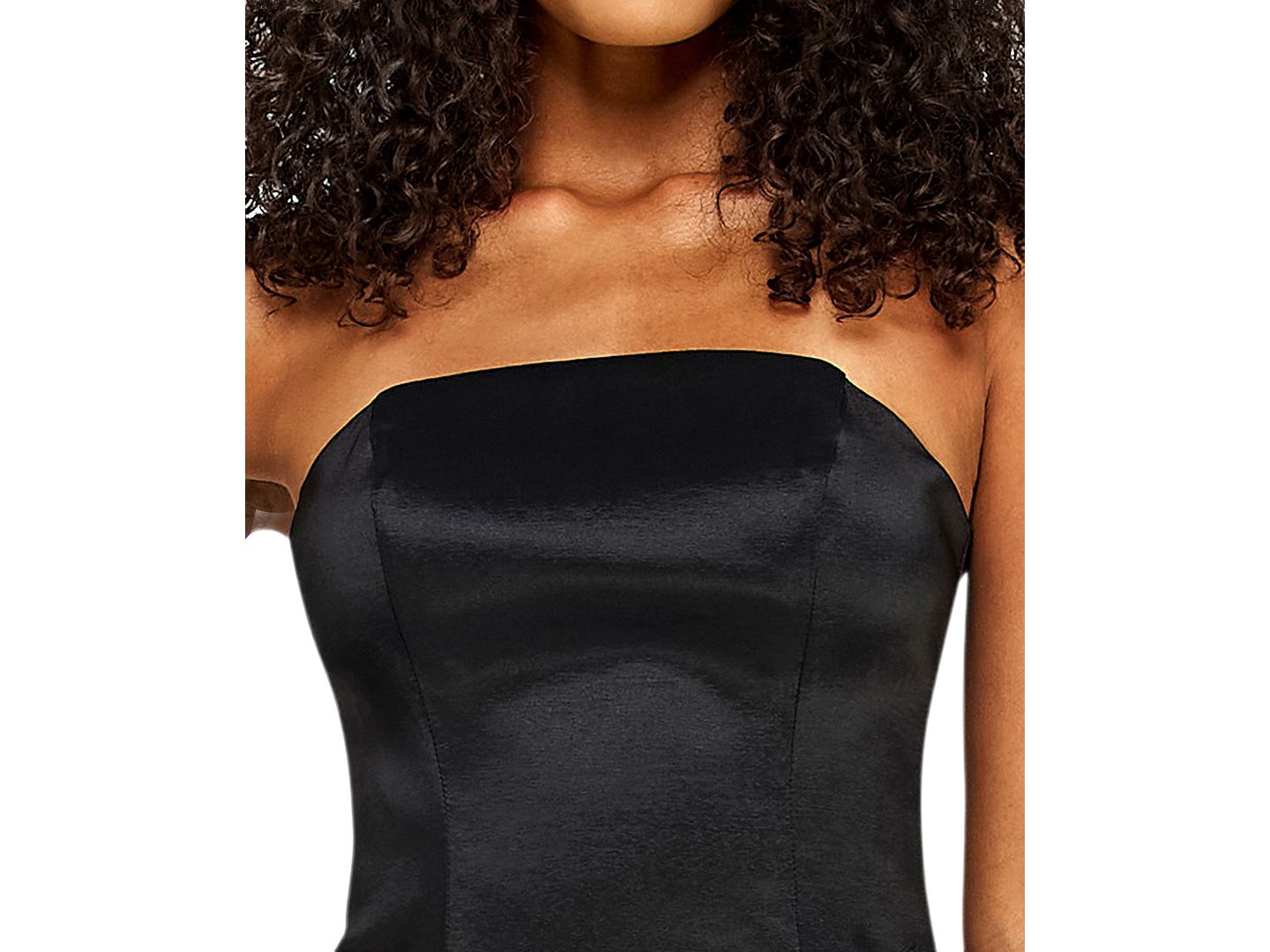 Женское платье Alex & Sophia Juniors' Strapless Tiered Satin, цвет: Чёрный — фото 4