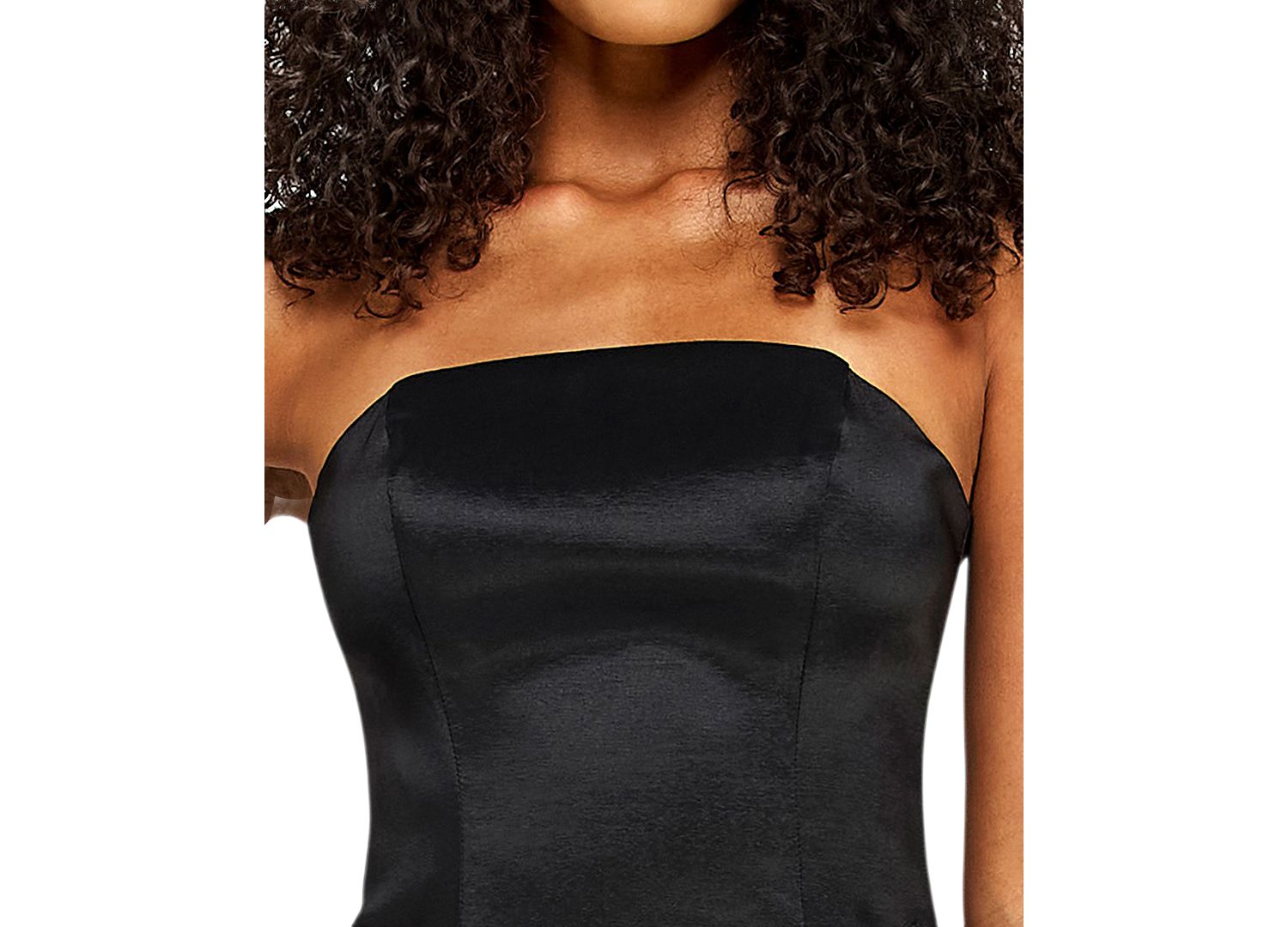 Juniors' Strapless Tiered Satin Dress