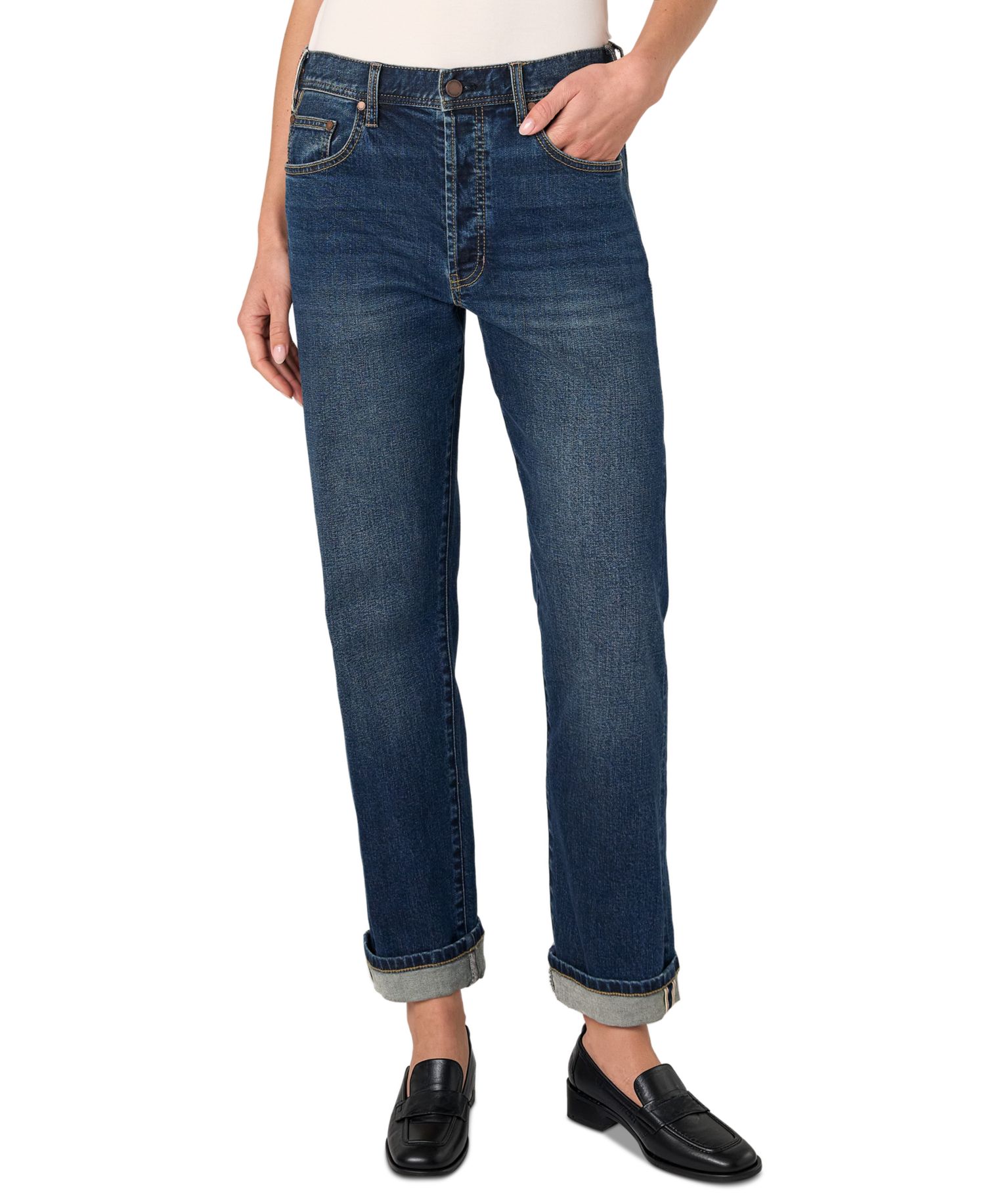 Women's Sloane Low-Rise Girlfriend Cuffed Jeans