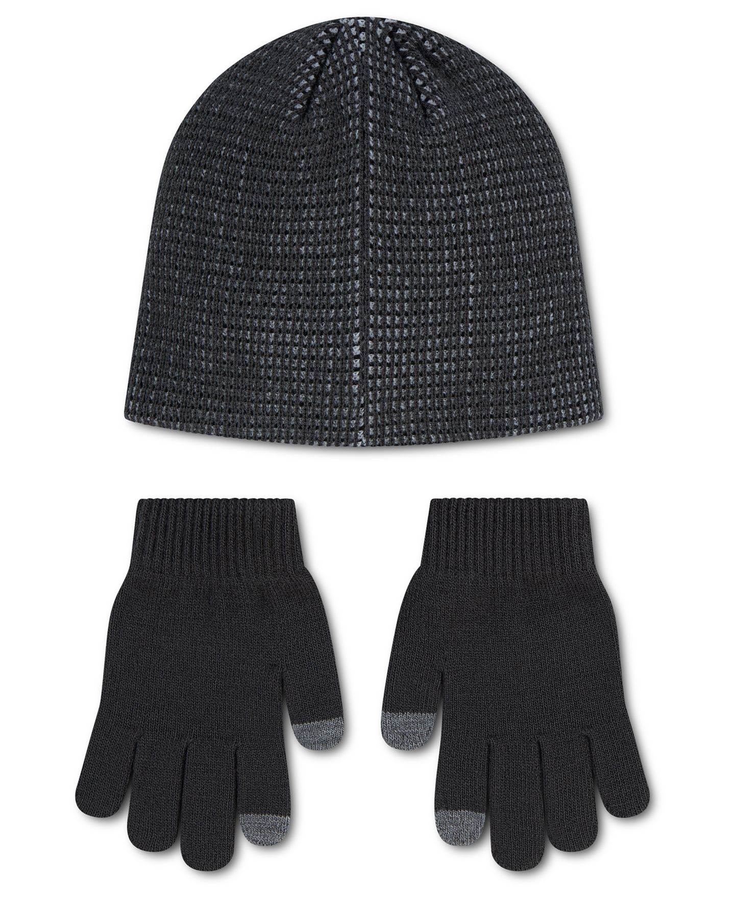 Комплекты Nike Multi-Stripe Peak Beanie and Gloves, 2-Piece Set для мальчиков, цвет: Тёмный дымчатый серый — фото 2