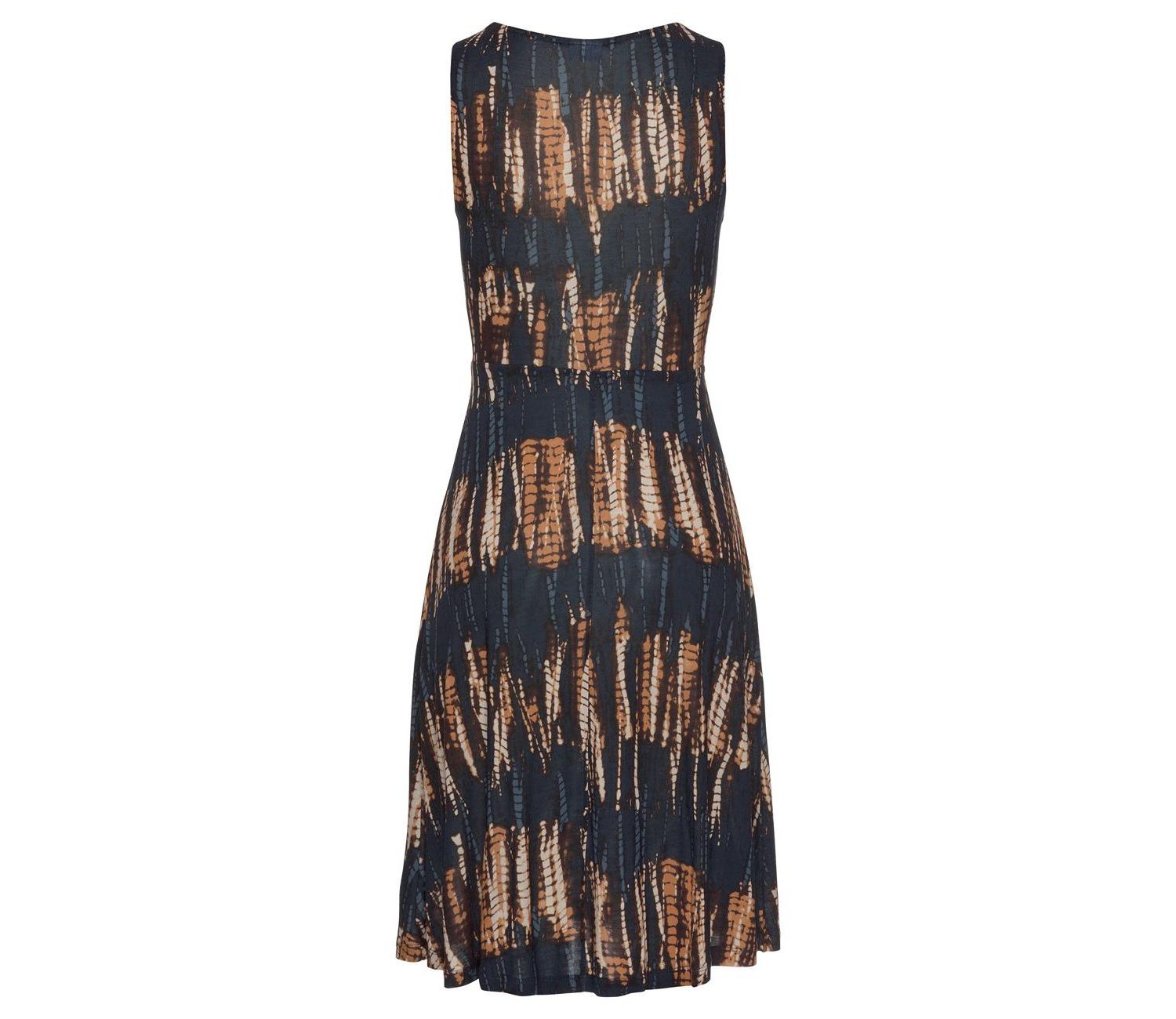 Women's Viscose Printed Strap Detail A-Line V-Neck Short Dress