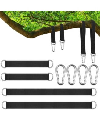 4 Short Straps Tree Swing Hanging Kit Heavy Duty Suspension For Hammock Fitness