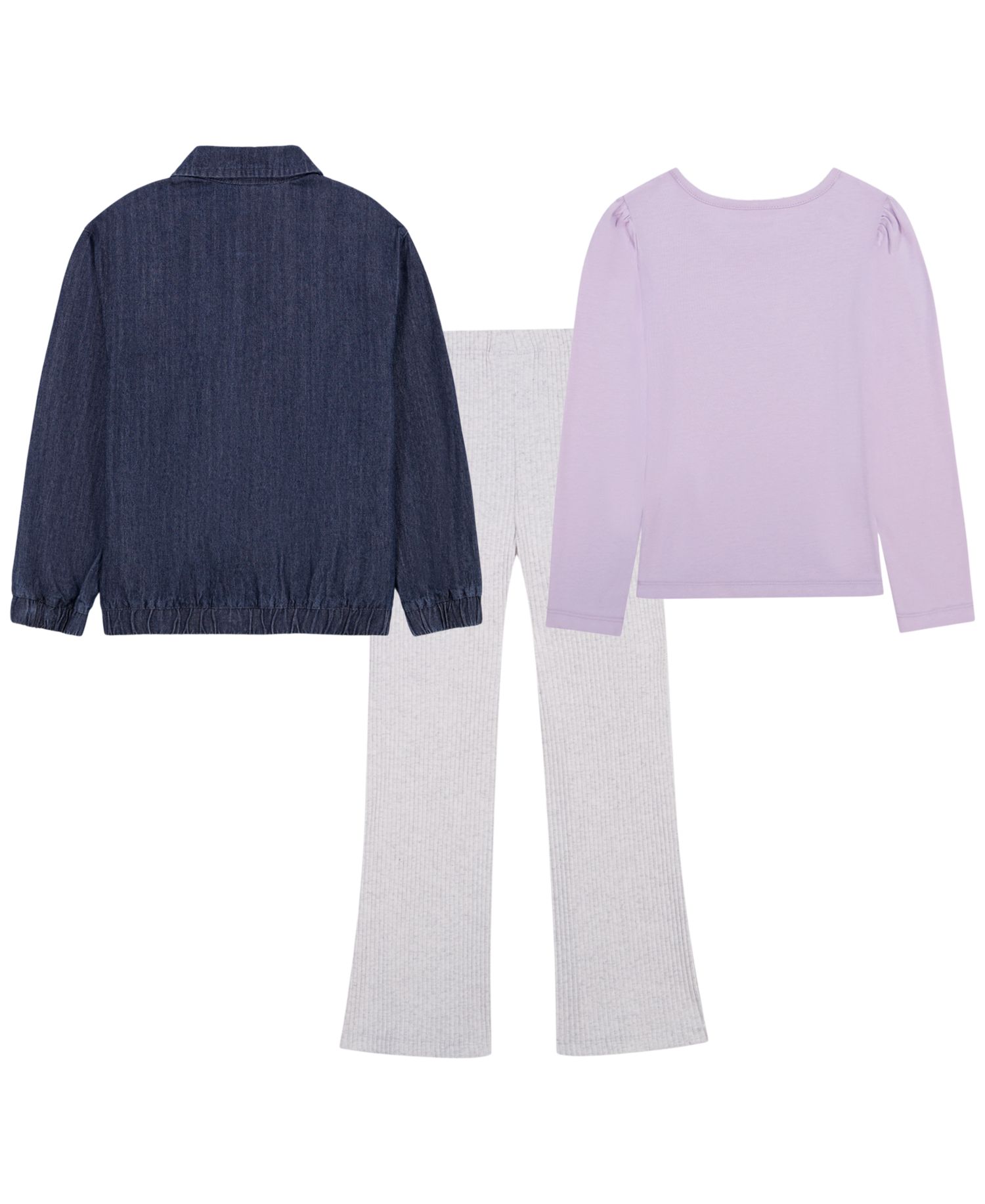 Girls' 2T-6X Full-Zip Jacket, Sweatshirt and Pants, 3-Piece Set
