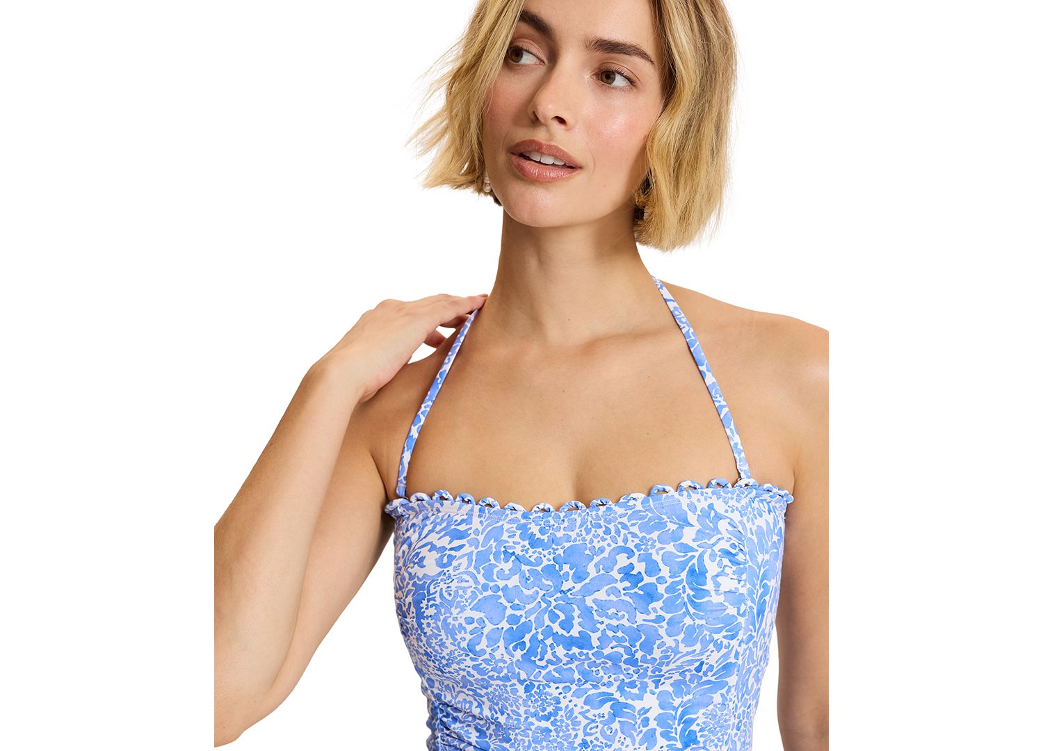 Women's Paisley Daze Tummy Control Ruched Bandeau One-Piece Swimsuit