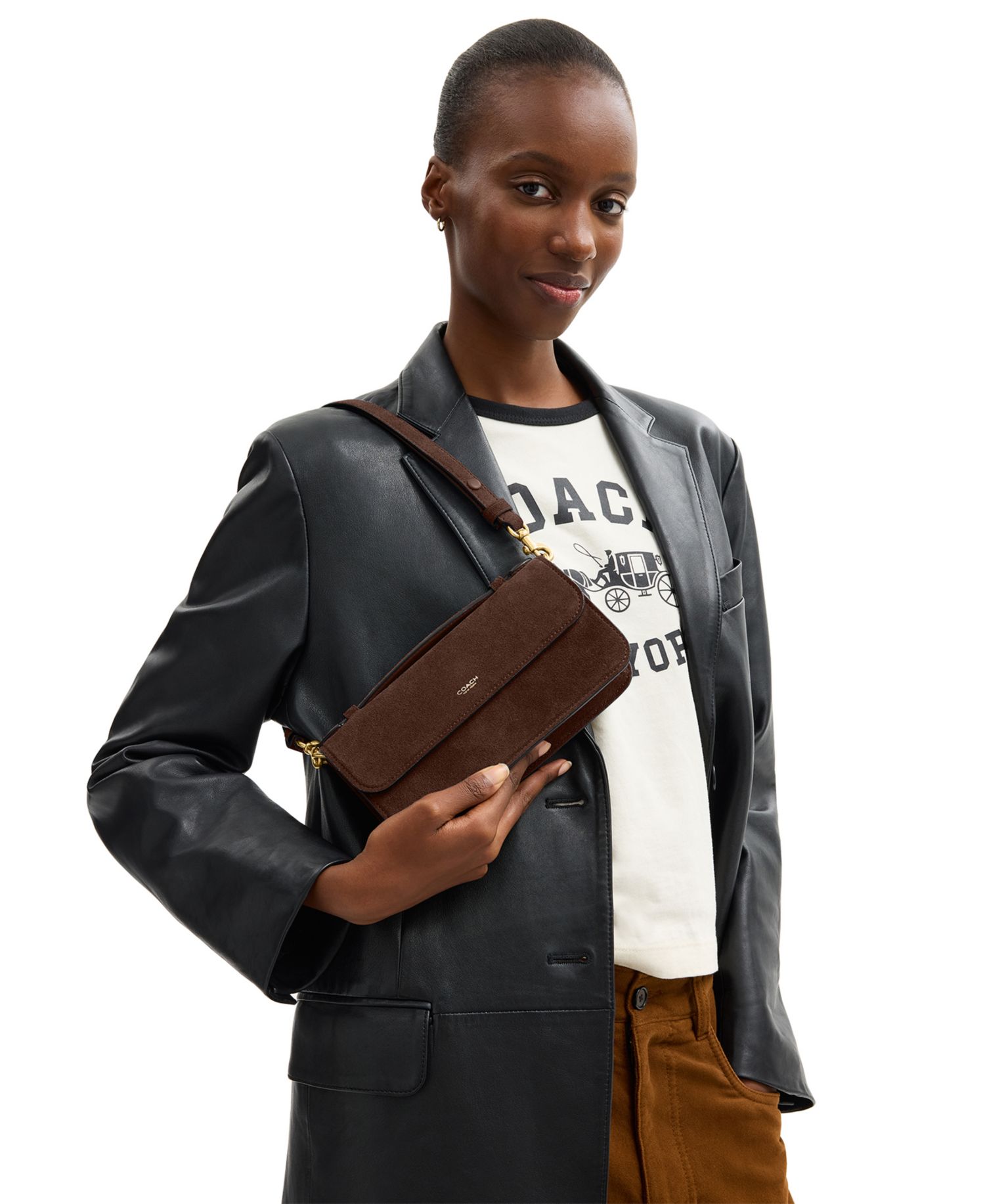 Elora Small Suede Top Handle Crossbody Bag