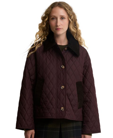 Женское пальто Barbour Moira Quilted Short, цвет: Инжирный / Теневой