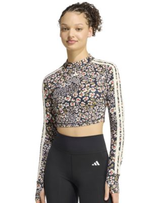 Women's Trn Floral-Print Long-Sleeve Tight-Fit Top