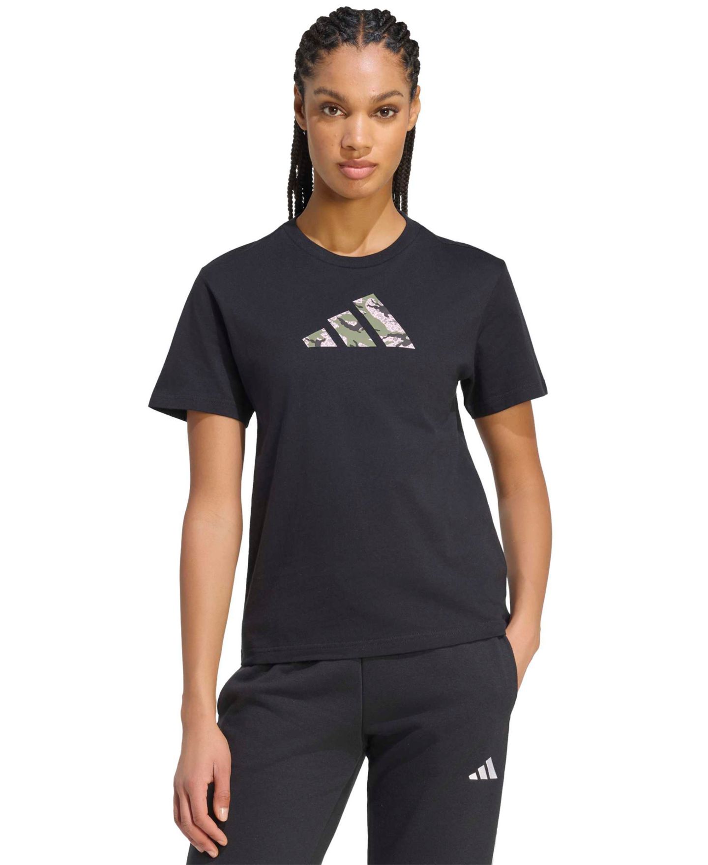 Женская футболка adidas Camo T Camo-Print, цвет: Чёрный — фото 3
