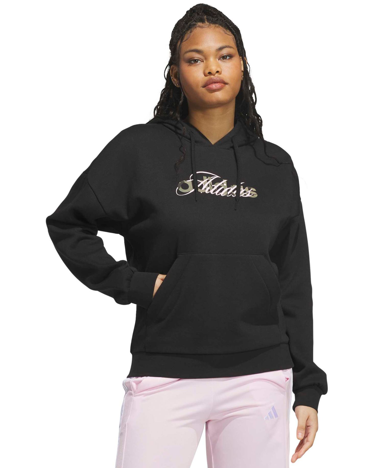 Women's Camo Wordmark Graphic Fleece Hoodie