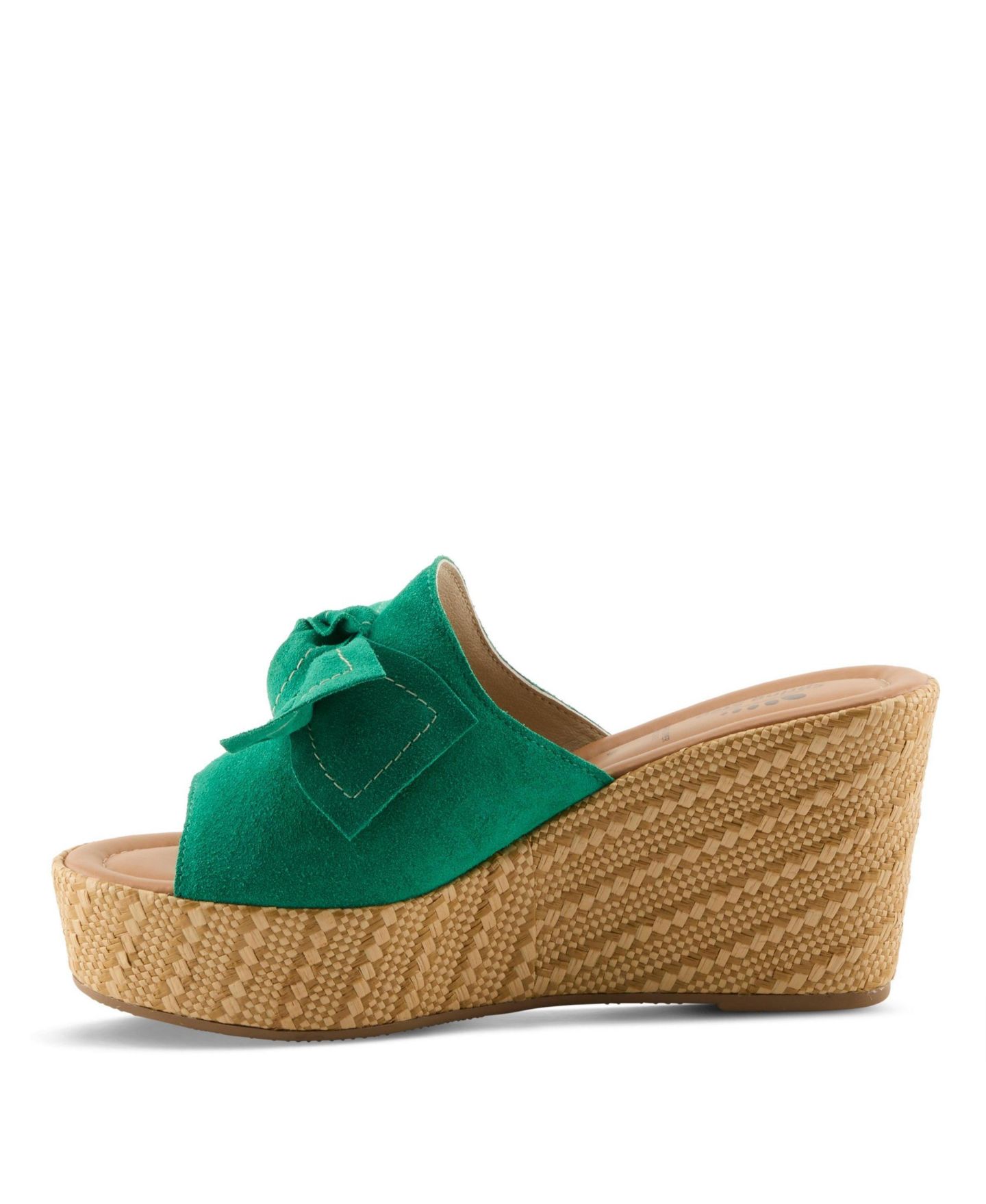 Женские сандалии Spring Step Ellyn-Woven Wedge with Suede Upper, цвет: Зелёный замшевый — фото 2