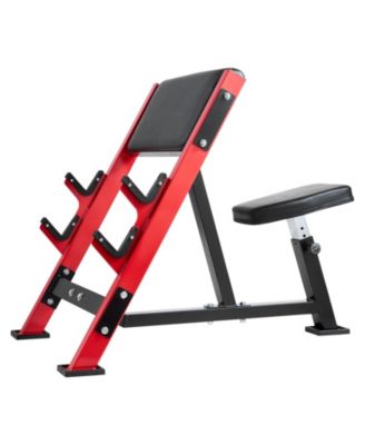 Adjustable Preacher Curl Bench with Barbell Holders, 660 lb Capacity