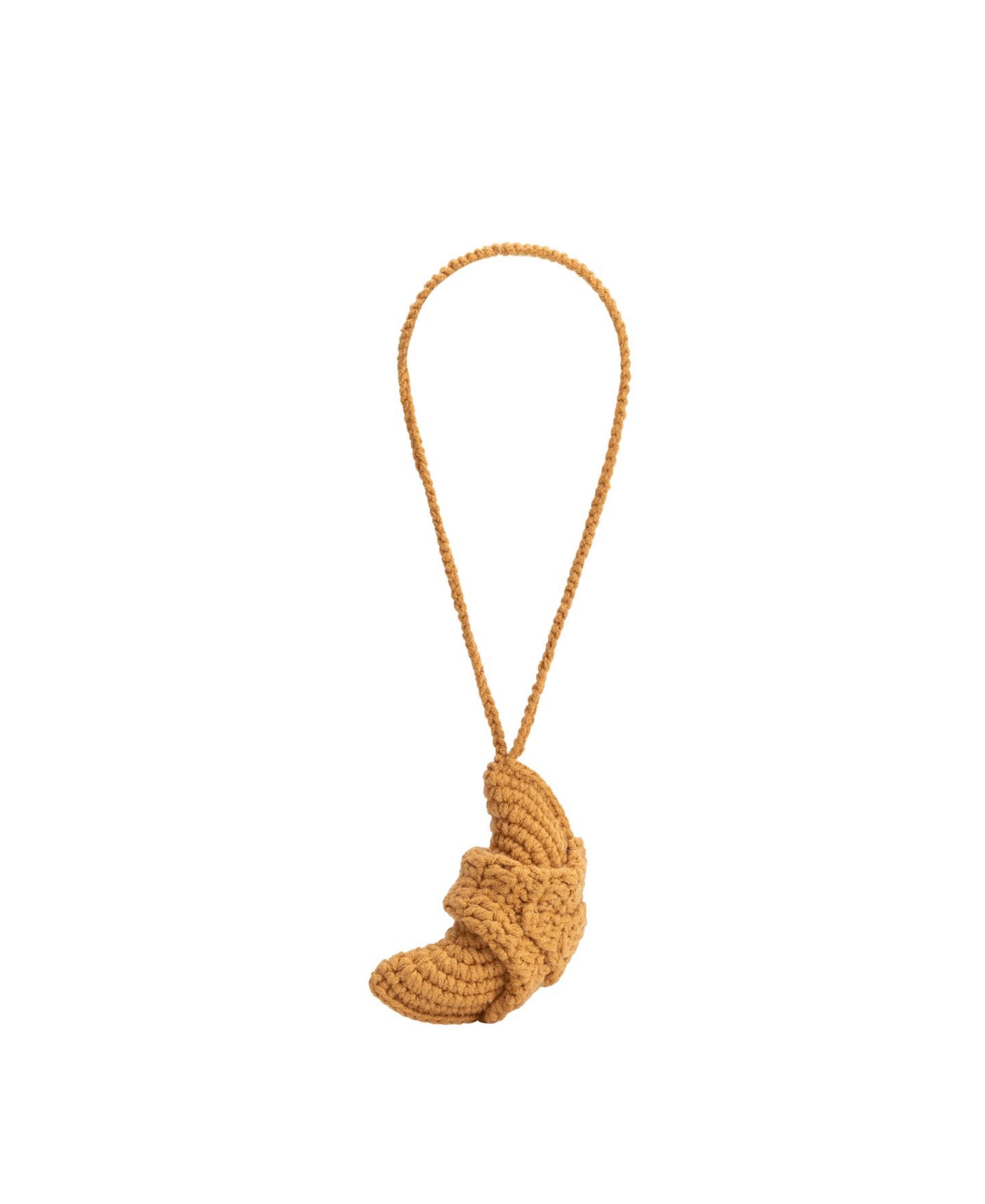 Женский брелок Melie Bianco Croissant Crochet Bag Charm, цвет: Рыжевато-коричневый — фото 2