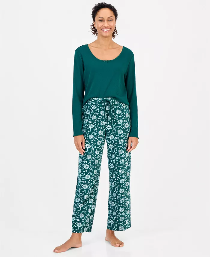 Women's Printed Fleece Pajama Pants - thumbnail 6