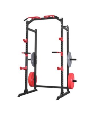 Power Cage Rack with J-Hooks and Pull-Up Bar for Home Gym