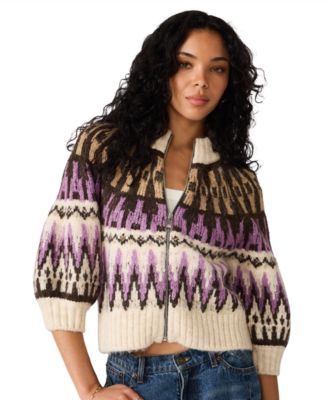 Women's Adley Fair Isle Crop Full-Zip Sweater
