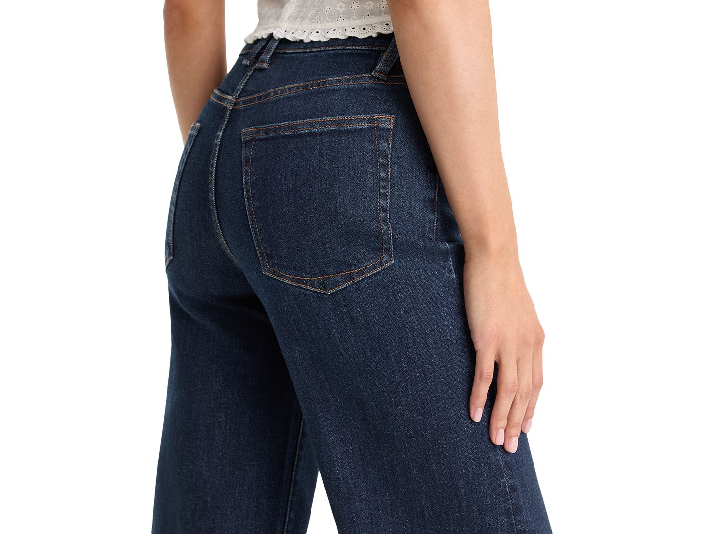 Женские джинсы Good American Good Waist Palazzo Ankle High-Waisted Wide-Leg, цвет: Синий — фото 4