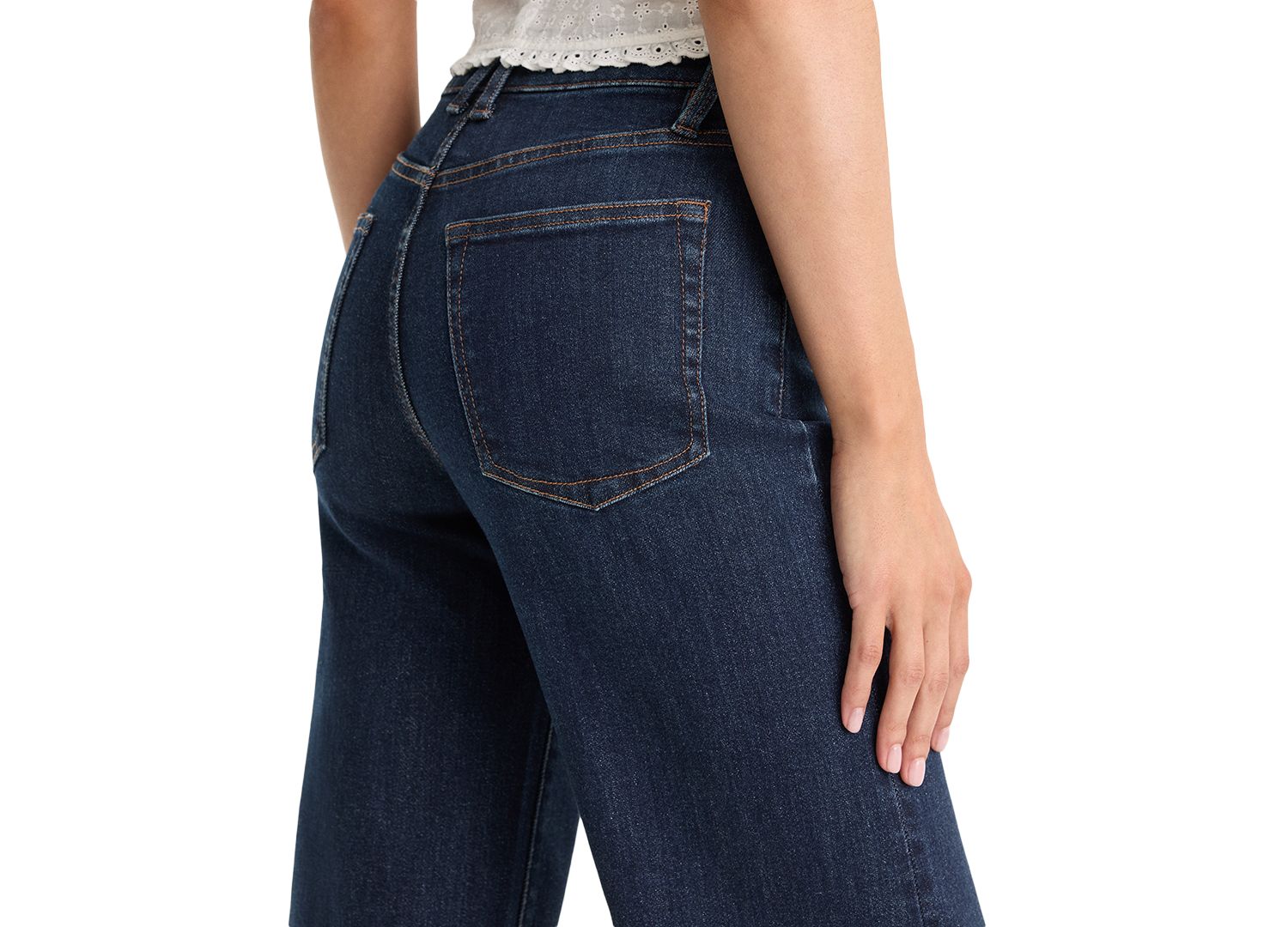 Women's Good Waist Palazzo Ankle High-Waisted Wide-Leg Jeans