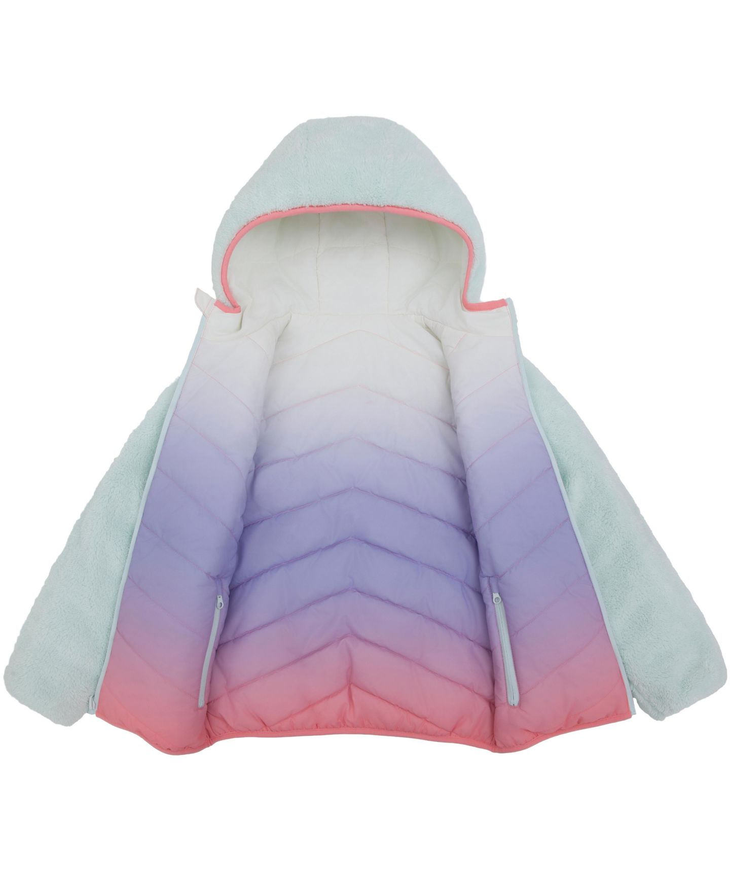 Куртка Rokka&Rolla Reversible Fleece для девочек, цвет: Cotton Candy Ombre — фото 9