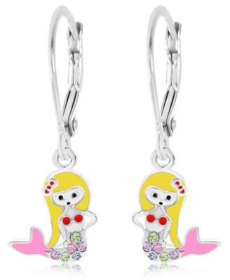 Kids Mermaid Hypoallergenic Earrings for Girls with Sterling Silver Leverbacks