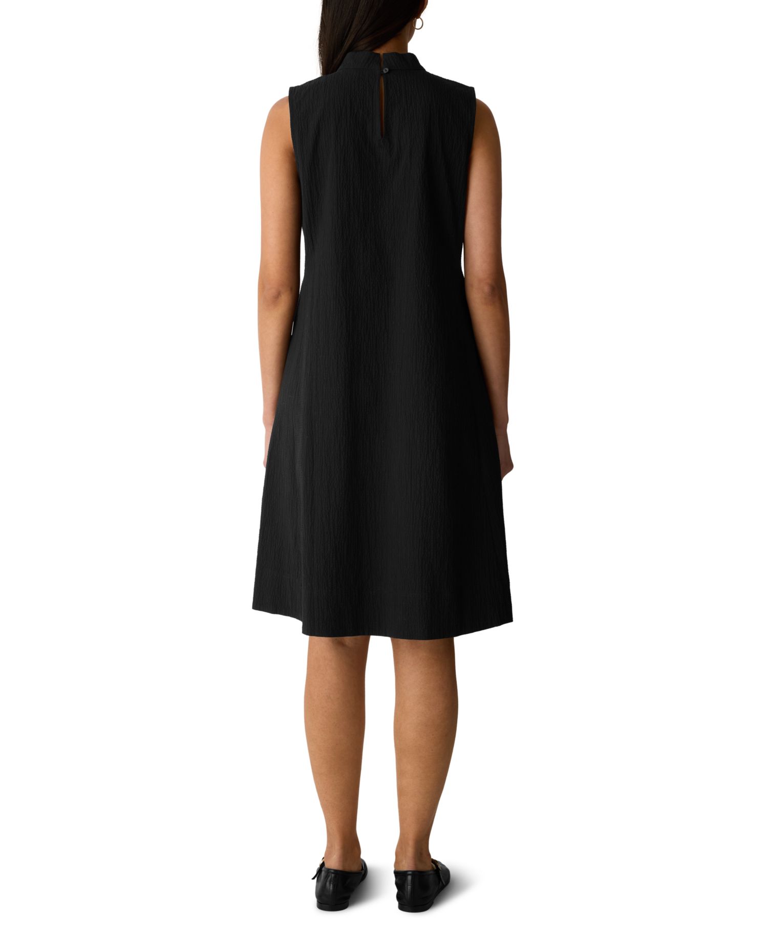 Eileen Fisher Petite Mock-Neck Sleeveless A-Line Dress