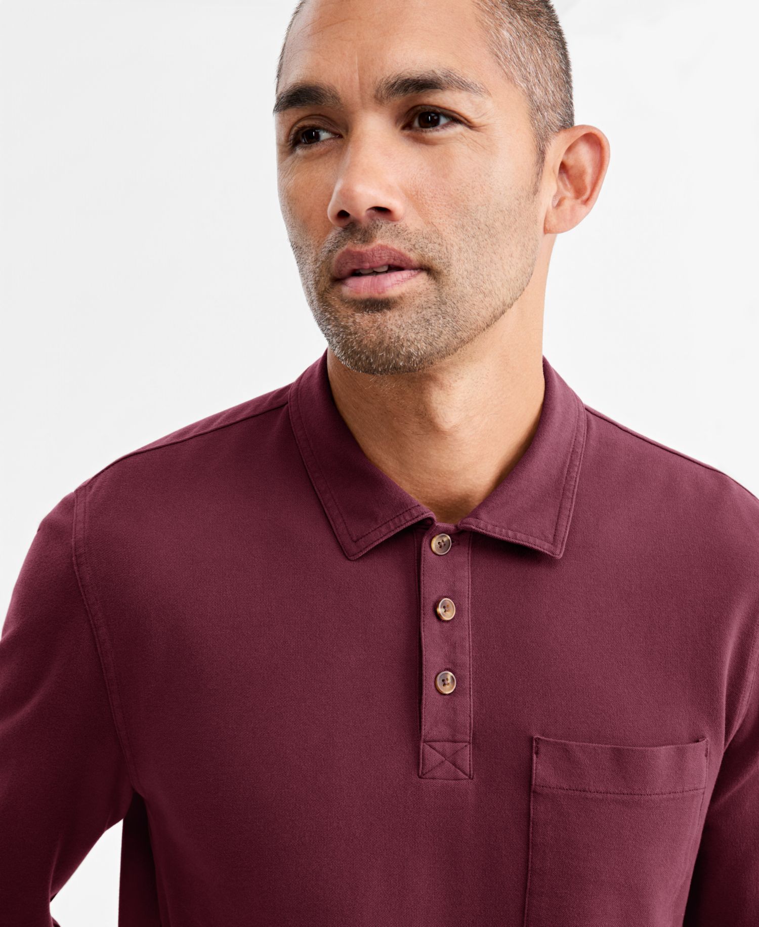 Men's Long-Sleeve Pocket Polo
