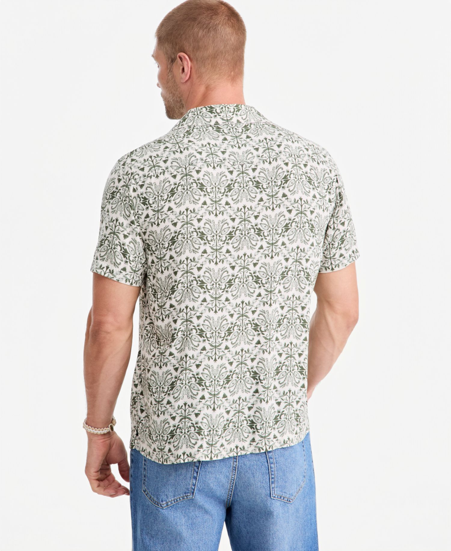 Men's Ben Rayon Camp Collar Short-Sleeve Shirt