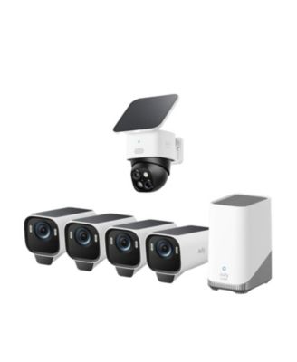 Cam S3 Pro 4-Cam Kit + SoloCam S340 Outdoor Solar 4K Max Color Night Vision Wireless Security Camera