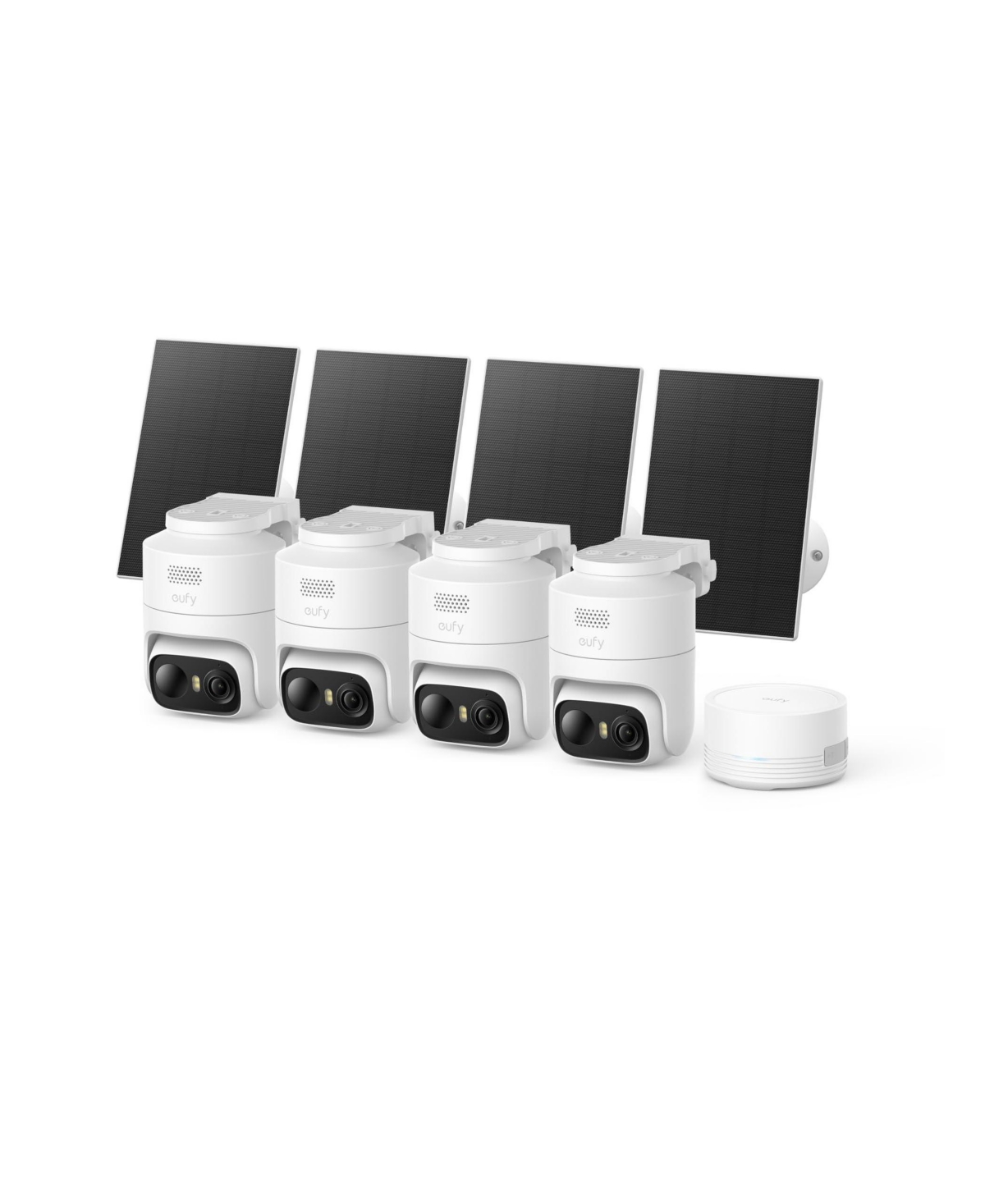 eufyCam C37 4-Cam Kit, Security Cameras, 360PTZ, Ai Tracking, 2K Solar Cameras, HomeBase Mini, Facial Recognition - White