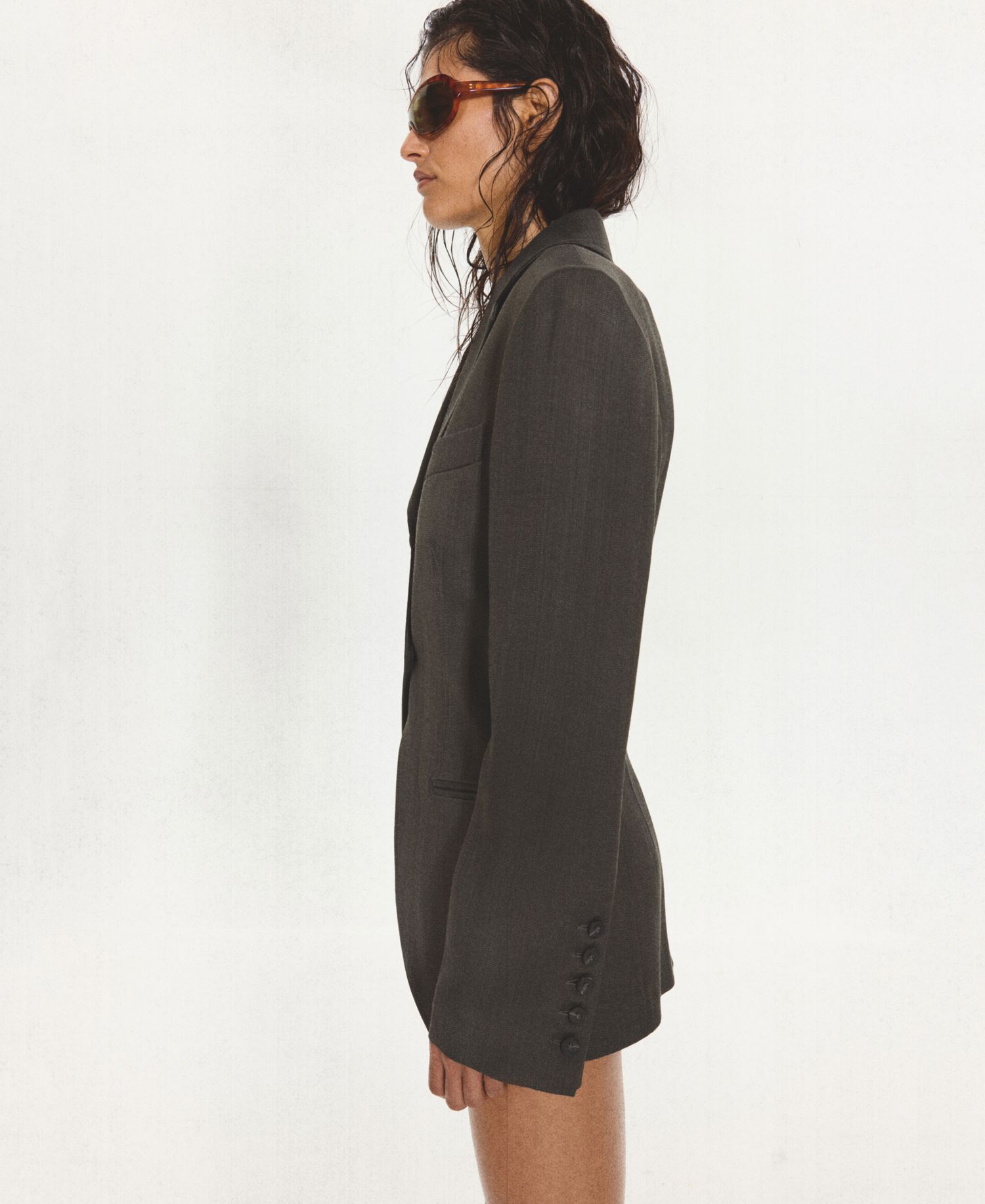 Women's Herringbone Fitted Blazer