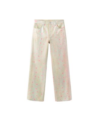 Women's Foil-Printed Straight Mid-Rise Jeans