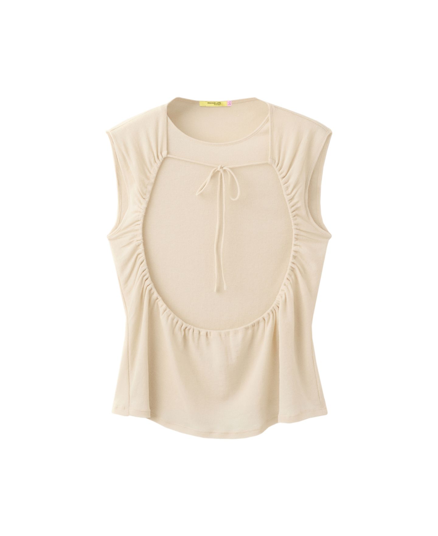 Женские топы Eckhaus Latta x MANGO Ruched Overlay, цвет: Экрю — фото 7