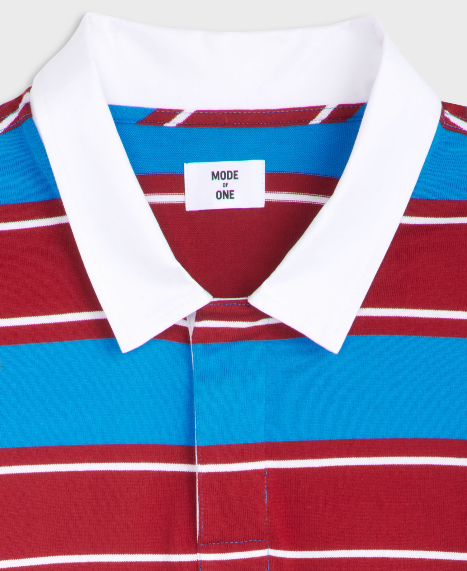 Men's Striped Rugby Long Sleeve Relaxed-Fit Cotton Polo Shirt