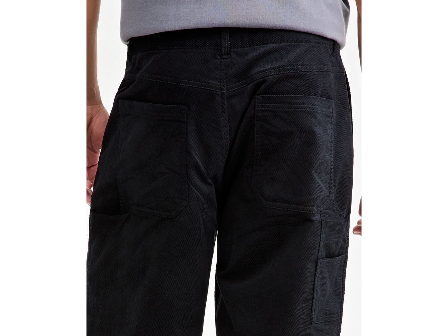 Мужские брюки Mode of One Baggy Corduroy Work Pants, цвет: Глубокий чёрный — фото 5