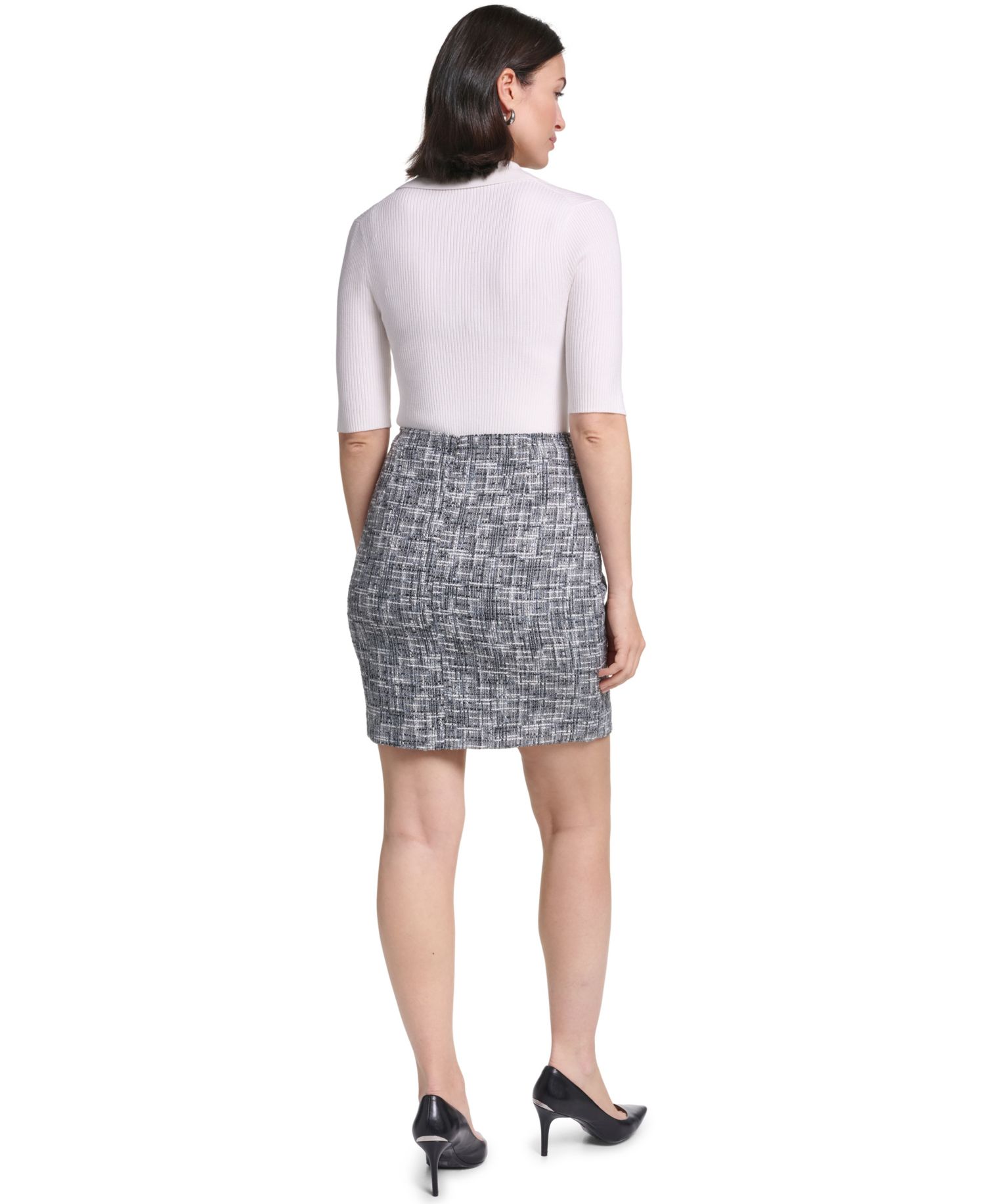 Women's Tweed Plaid-Mini Skirt