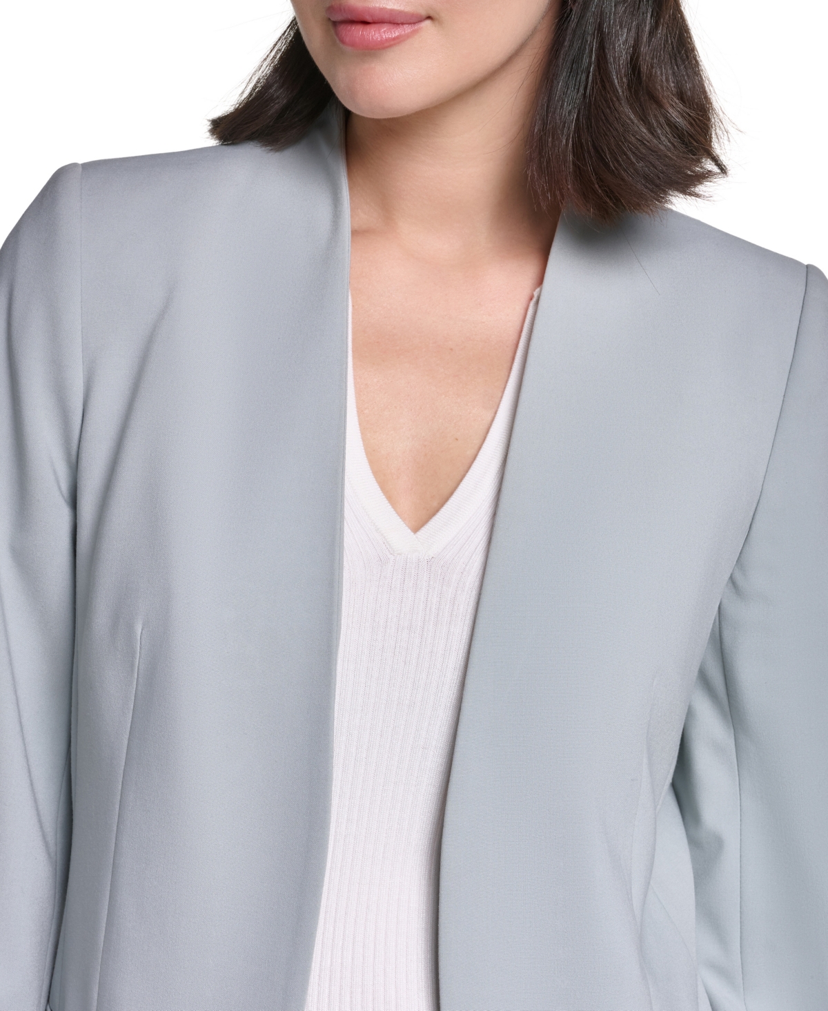 Calvin Klein Women's Collarless Open-Front Long Topper Jacket