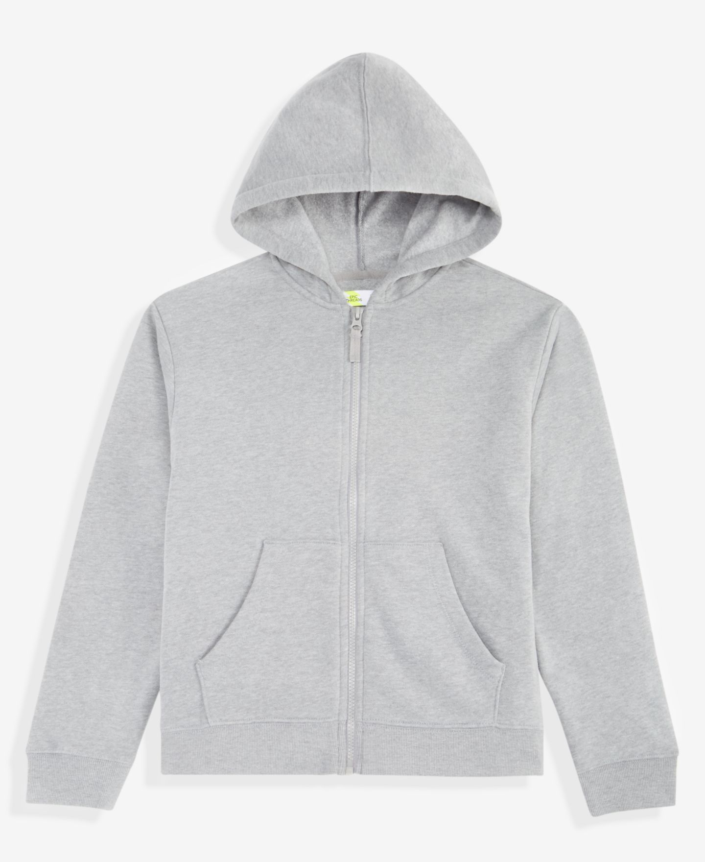 Худи Epic Threads Fleece Zip-Up для мальчиков, цвет: Серый — фото 1