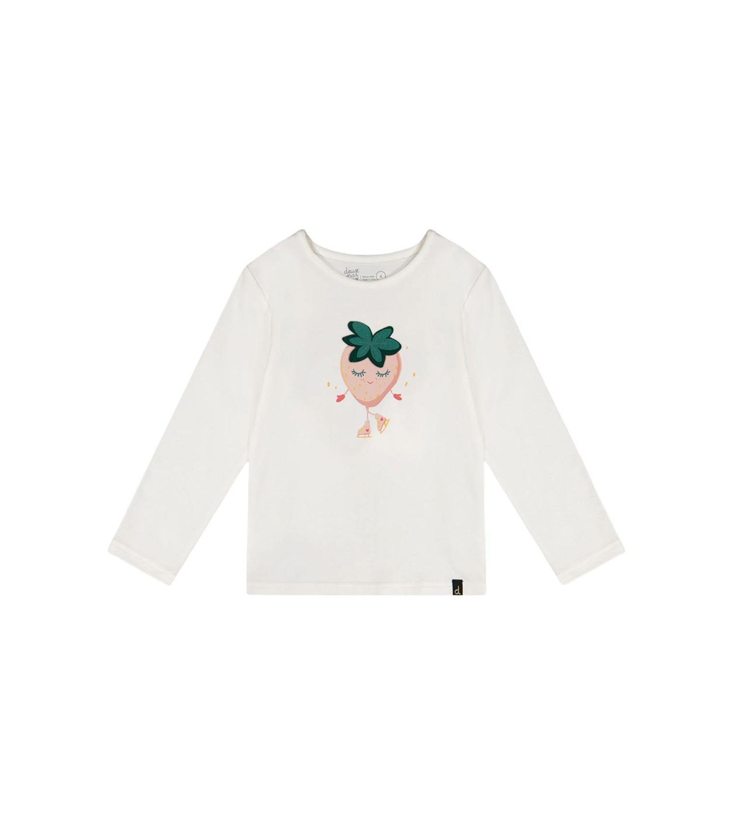 Little Girls Long Sleeve Organic Cotton Strawberry T-Shirt