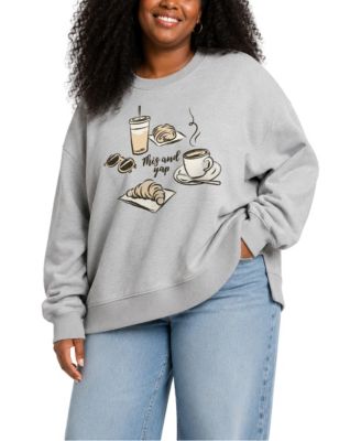 Plus Size Oversized Crewneck Fleece Sweatshirt