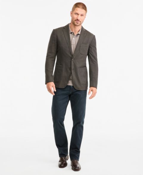 Мужской пиджак Rodd & Gunn Deveron Blazer, Gunn Polo & Linden Jeans, цвет: Синий / Чёрный