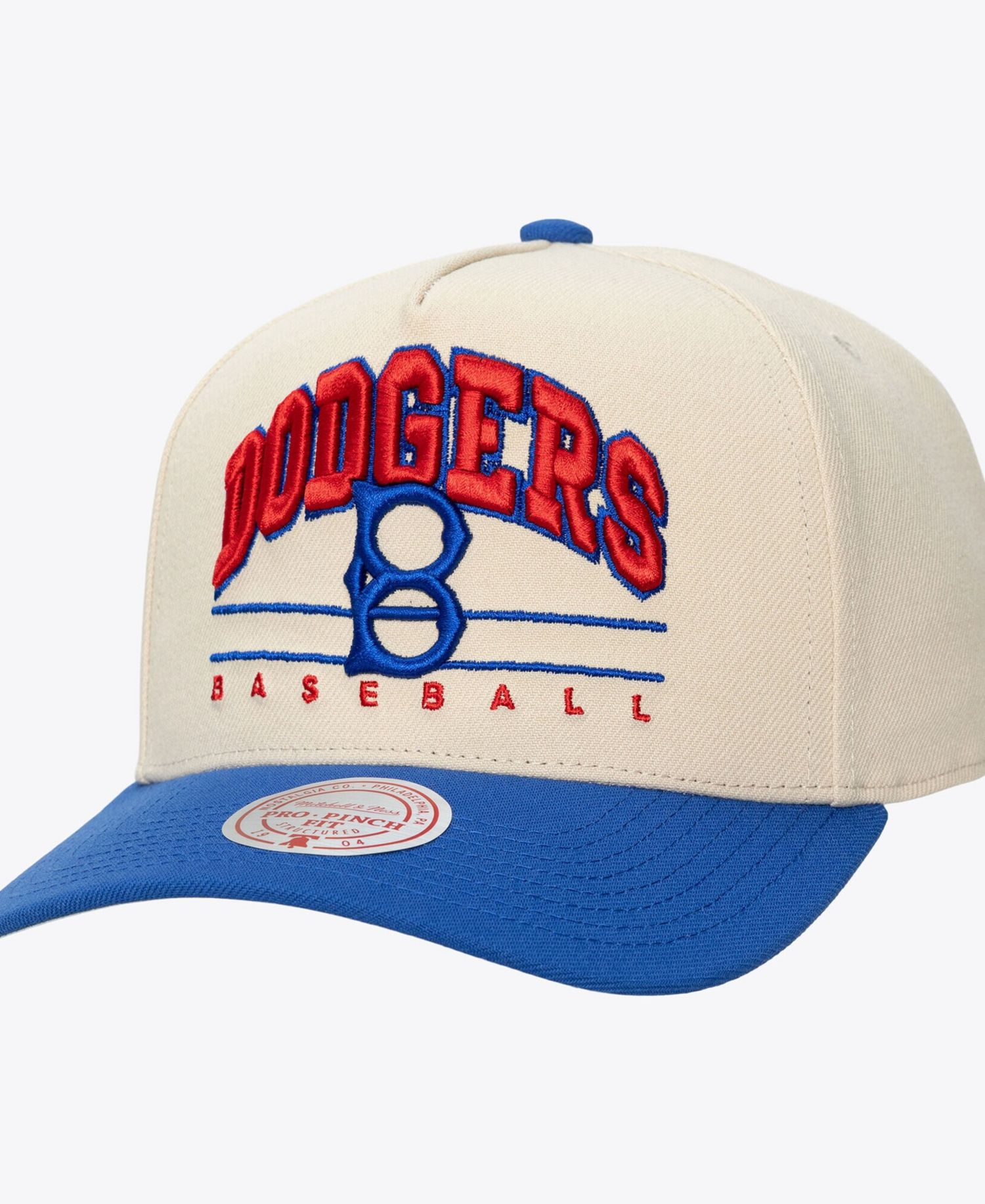 Men's and Women's Cream Brooklyn Dodgers Retro Arch Pro Pinch Adjustable Hat