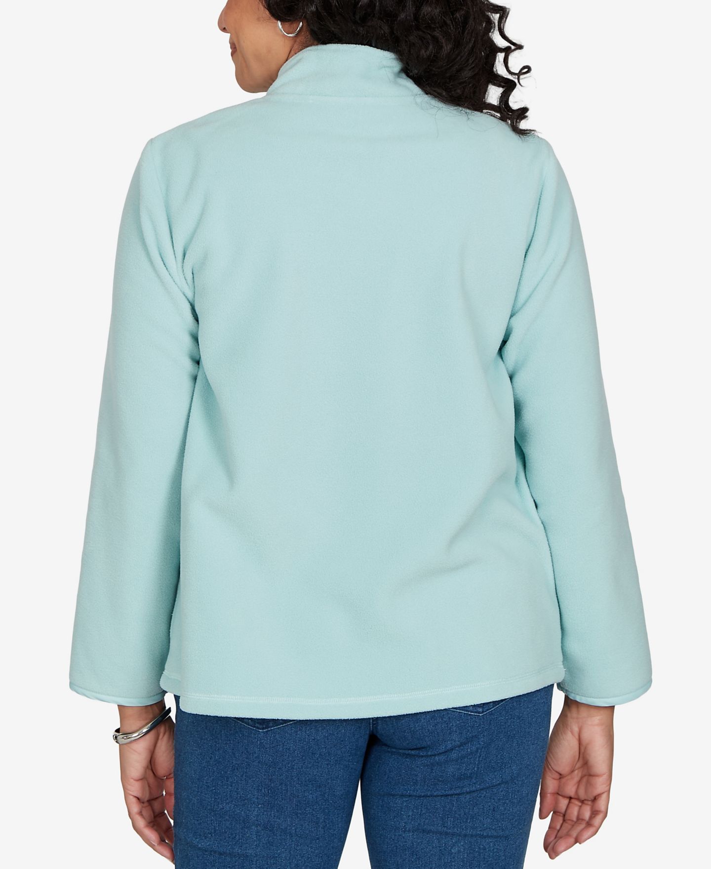 Женская куртка Alfred Dunner Petite Classic Quilted Zip Front Knit, цвет: Морская пена — фото 5